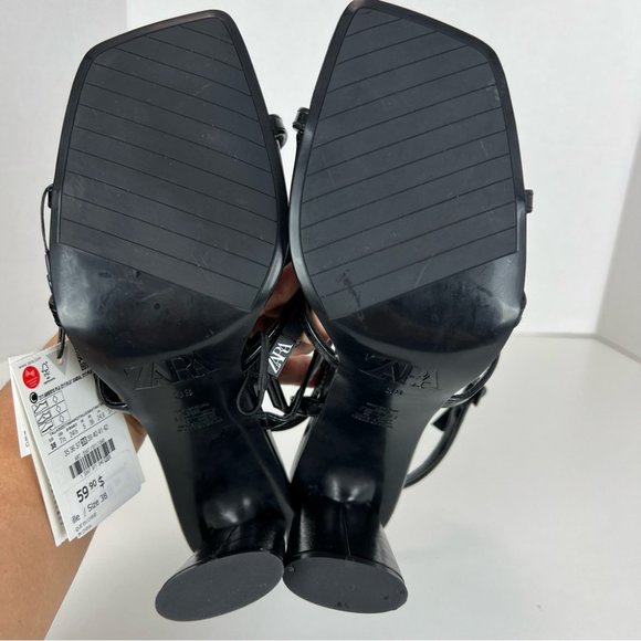 Zara, Women’s High Heel Strappy Sandals in Black. Size: 7.5 (US) tags removed - Picture 10 of 15